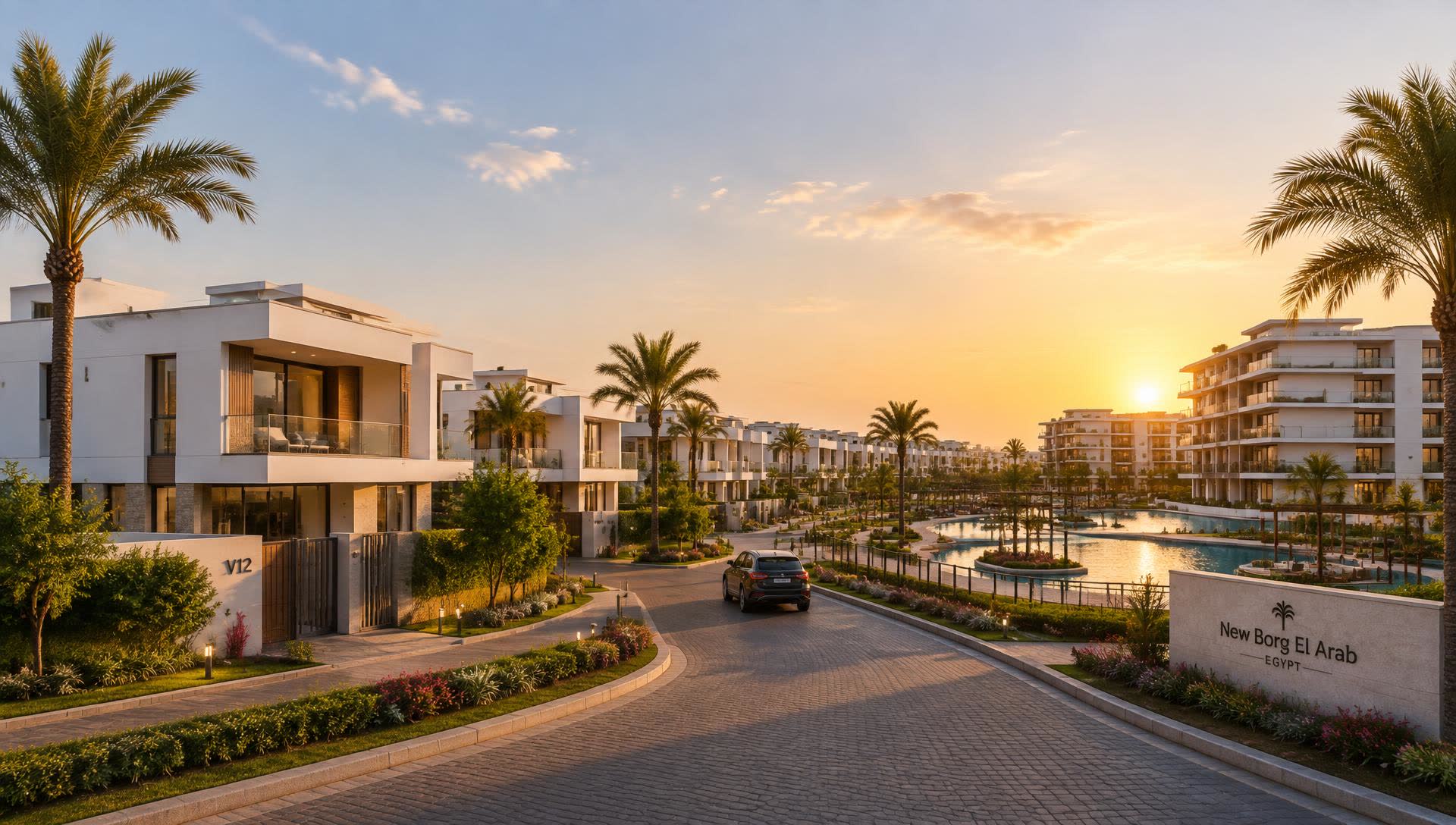 مجمع سكني حديث في برج العرب الجديدة